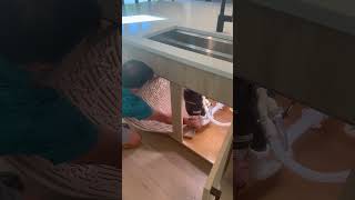 How to install an Xtreme Under Sink Cabinet mat in a center stile cabinet🤓 diy homeimprovement [upl. by Namhcan]