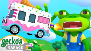 Gecko Screams for Flying Ice Cream  Geckos Garage  Trucks For Children  Cartoons For Kids [upl. by Ostler517]