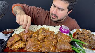 ASMR  Eating Spicy Chicken Thai CurryChicken Liver Gizzard Curry with RiceRaw OnionGreen Chilli [upl. by Audrit]