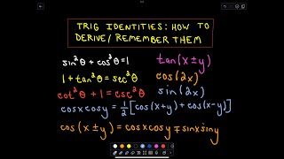 ❖ Trigonometric Identities How to Derive  Remember Them  Part 3 of 3 ❖ [upl. by Lower]