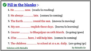 Fill in the blanks with correct form of verbs  Choose the correct form of verbs Fill in the blanks [upl. by Forrer]