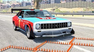 Massive Spike Strip Pileup Crashes 17 – BeamNG Drive  CrashBoomPunk [upl. by Meijer]