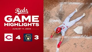 Reds vs Brewers Game Highlights 81124  MLB HIghlights [upl. by Charity]