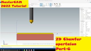 MasterCAM 2022 Tutorial In Hindi  2D Chamfer operation Part6 mastercam CAMSolutions [upl. by Asined165]