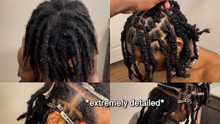 How to Retwist dreads and do two strand twist on dreads Beginner friendly step by step tutorial [upl. by Obola182]