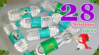 28 Christmas Decoration ideas from waste Plastic Bottle step by step  DIY Christmas craft idea🎄448 [upl. by Cora]