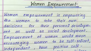 Women empowerment essay writing in english [upl. by Jeffie230]