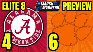 Alabama vs Clemson Preview and Best Bet  2024 NCAA Tournament Predictions  Elite 8 [upl. by Navets146]