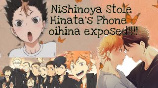 OiHina NISHINOYA STOLE HINATAS PHONE OIHINA EXPOSED  OiHina Fluff  Haikyuu text [upl. by Laflam173]