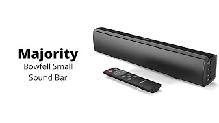 Majority  Bowfell Small Sound Bar for TV with Bluetooth RCA USB Opt AUX Connection [upl. by Suqram]