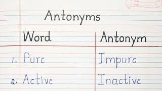 Antonyms  Antonym Words  10 Antonym Words [upl. by Niemad]