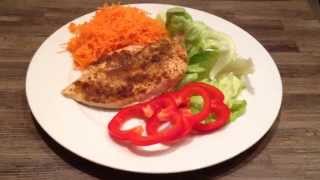 Bodybuilding LunchDinner Oven Baked Curry Chicken with Carrot Lettuce and Red Pepper [upl. by Erena100]