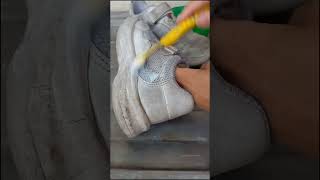 How to clean white shoes joggerssneakerstannins shoesat homeshorts youtubeshorts [upl. by Aleik]