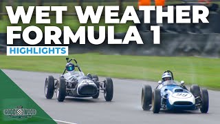 F1 getting lairy in the rain  2024 Richmond amp Gordon Trophies highlights  Goodwood Revival [upl. by Eibrik]