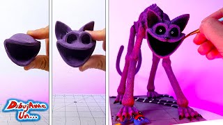 como hacer a CATNAP aplastando aHuggy Wuggy POPPY PLAYTIME cap 3 Escultura Plastilina  DibujAme Un [upl. by Chenee]