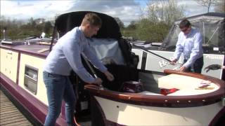 How to collapse and erect a narrowboat pram boat cover [upl. by Eseerahs518]