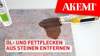 Ölflecken und Fettflecken aus Stein entfernen mit der AKEMI Öl und Fettentfernerpaste [upl. by Innad913]