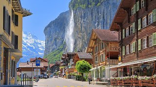 Lauterbrunnen 4K  The Most Beautiful Village in Switzerland  Travel Vlog 4K Video Ultra HD 60fps [upl. by Raffin]