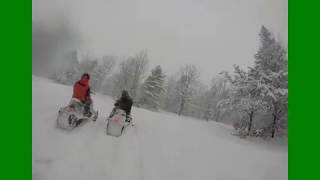 Snowmobiling In Traverse city MI 123017 [upl. by Dnesnwot751]