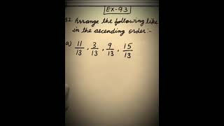 Arrange the following like fractions in the ascending order Class5thMaths [upl. by Ethbin]