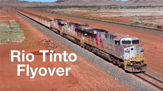 Rio Tinto Iron Ore Train Drone Flyover [upl. by Akeber]