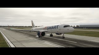 XPlane 121 beta  Toliss a320 neo  landing in Buenos Aires from Montevideo  short flight [upl. by Winters]