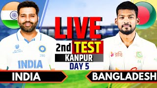 India vs Bangladesh 2nd Test Day 5  IND vs BAN Live  India vs Bangladesh Live Score amp Commentary [upl. by Assilen311]