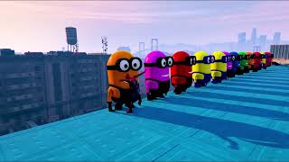 GTA 5 Crazy Ragdolls RED SPIDERMAN VS YELLOW MINION VS RED MINION Euphoria Physics and Funny 44 [upl. by Eelyram]