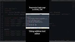 Login Form in HTML amp CSS coding shorts loginpage [upl. by Beutner811]