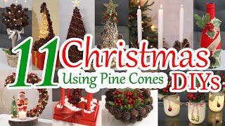 11 Simple Christmas Decorations Using Pine Cones  DIY Christmas Decor [upl. by Emmott855]