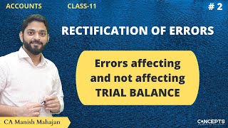 Errors affecting and not affecting Trial Balance  Class 11 Accounts  Rectification Entries [upl. by Antsirhc]