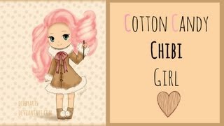 The Food Chibi Series  Cotton Candy Girl Speed Drawing [upl. by Kendy918]