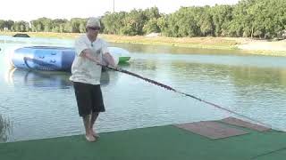 Advanced Trick Water Skiing Ski Line Back [upl. by Wessling23]