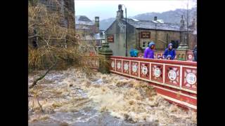 Hebden Bridge Flooding 26 Dec 2015  Slideshow [upl. by Anaerdna]