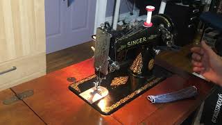 Restored 1950 Singer 99K Sewing Machine  Threading  Demonstration [upl. by Barcot]