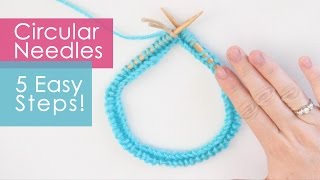 Circular Needles Knitting in 5 Easy Steps [upl. by Siward]