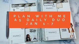 Plan With Me  A5 Daily Duo  January 17 [upl. by Buchanan199]