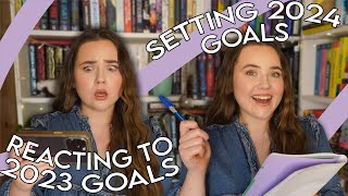 REACTING to my 2023 reading goals and SETTING goals for 2024 [upl. by Yeclehc]