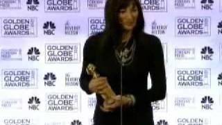 Anjelica Huston  Golden Globes win  press room [upl. by Jona55]