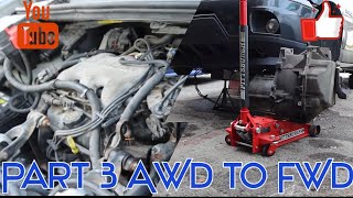 Part 3 AWDFWD CONVERSION 4T65E transmission install0207 Buick Rendezvous [upl. by Bartle266]