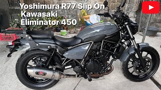 Yoshimura R77  Kawasaki Eliminator 450 Aftermarket Exhaust [upl. by Ttezzil]