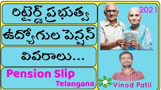 రిటైర్డ్ ప్రభుత్వ ఉద్యోగుల పెన్షన్ వివరాలుతెలంగాణ Retired Govt Employees Pension slips2021 [upl. by Gustafsson351]