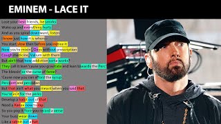 Eminem  Lace It Rhyme Scheme Highlighted [upl. by Hamlani748]