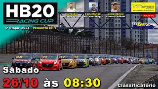 🔴 HB20 RACING CUP  Classificatório  4ª Etapa 2024  Velocitta SP  Ao Vivo [upl. by Jeconiah]