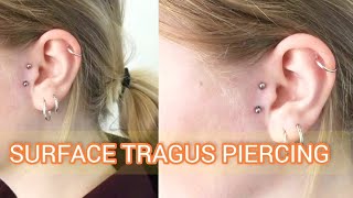 EAR PIERCING getting a surface tragus piercing [upl. by Nireil]