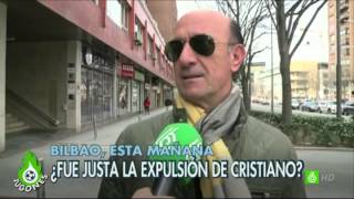 Jugones  La afición del Athletic ve injusta la expulsión de Cristiano [upl. by Draneb]