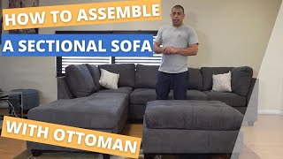 How To Assemble A Sectional Sofa With Ottoman [upl. by Eikcid329]