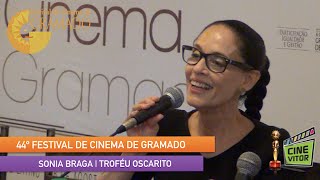 CINEVITOR 44º Festival de Cinema de Gramado  Sonia Braga  Troféu Oscarito [upl. by Nylekcaj524]