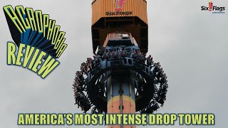 Acrophobia Review Six Flags Over Georgia Intamin Gyro Drop  Americas Most Intense Drop Tower [upl. by Hakvir154]