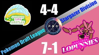 PBO STARGAZER SEMIFINALS  5 Garden City Grotles VS 1 Luscious Lopunnies  Pokemon Draft League [upl. by Ellinad]